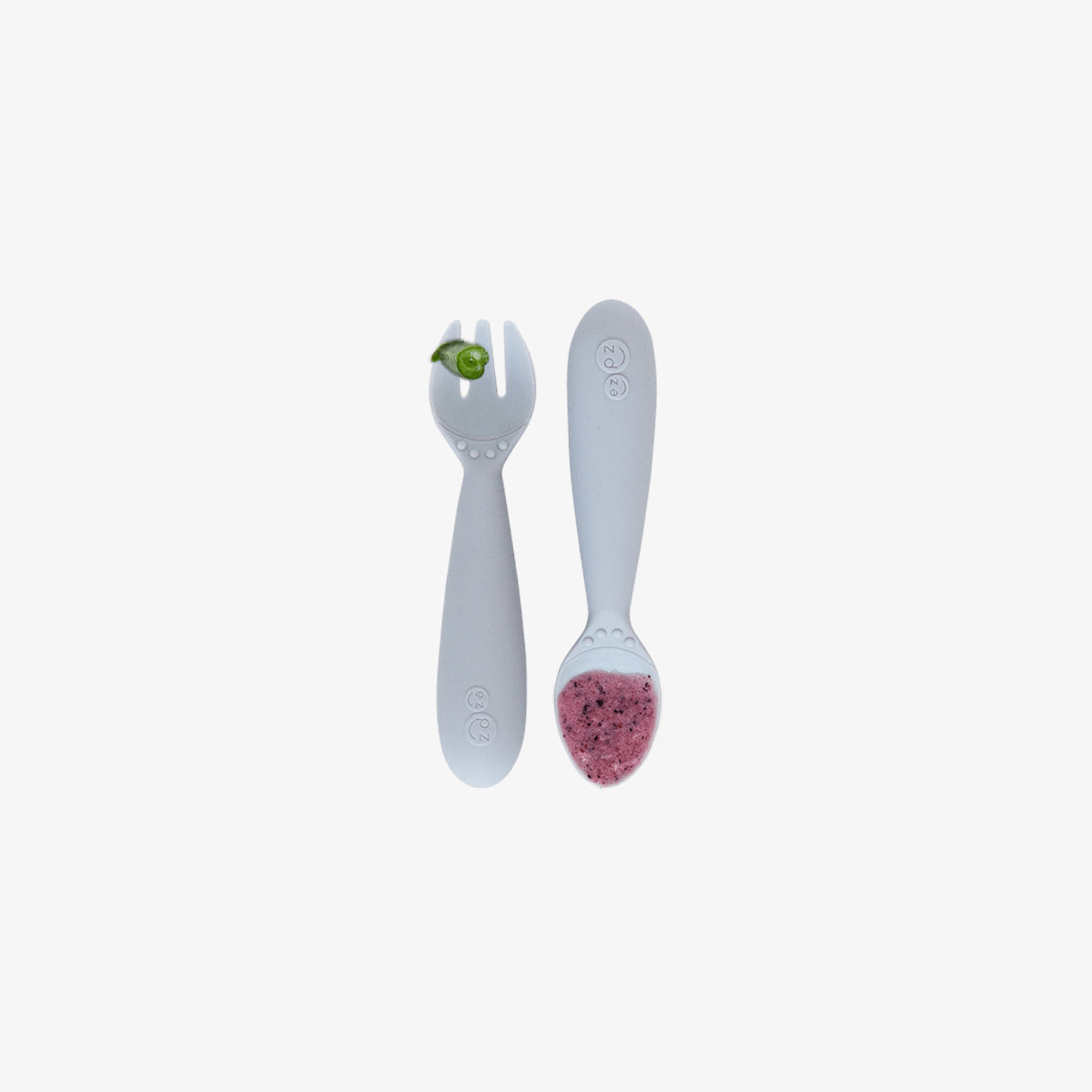 Ezpz Mini Utensils Set for Toddlers - Perfect Self Feeding Training Tools for Babies 12-24 Months - BPA-Free, Ergonomic Design for Easy Grip - Ideal for Home, Daycare & Travel Use