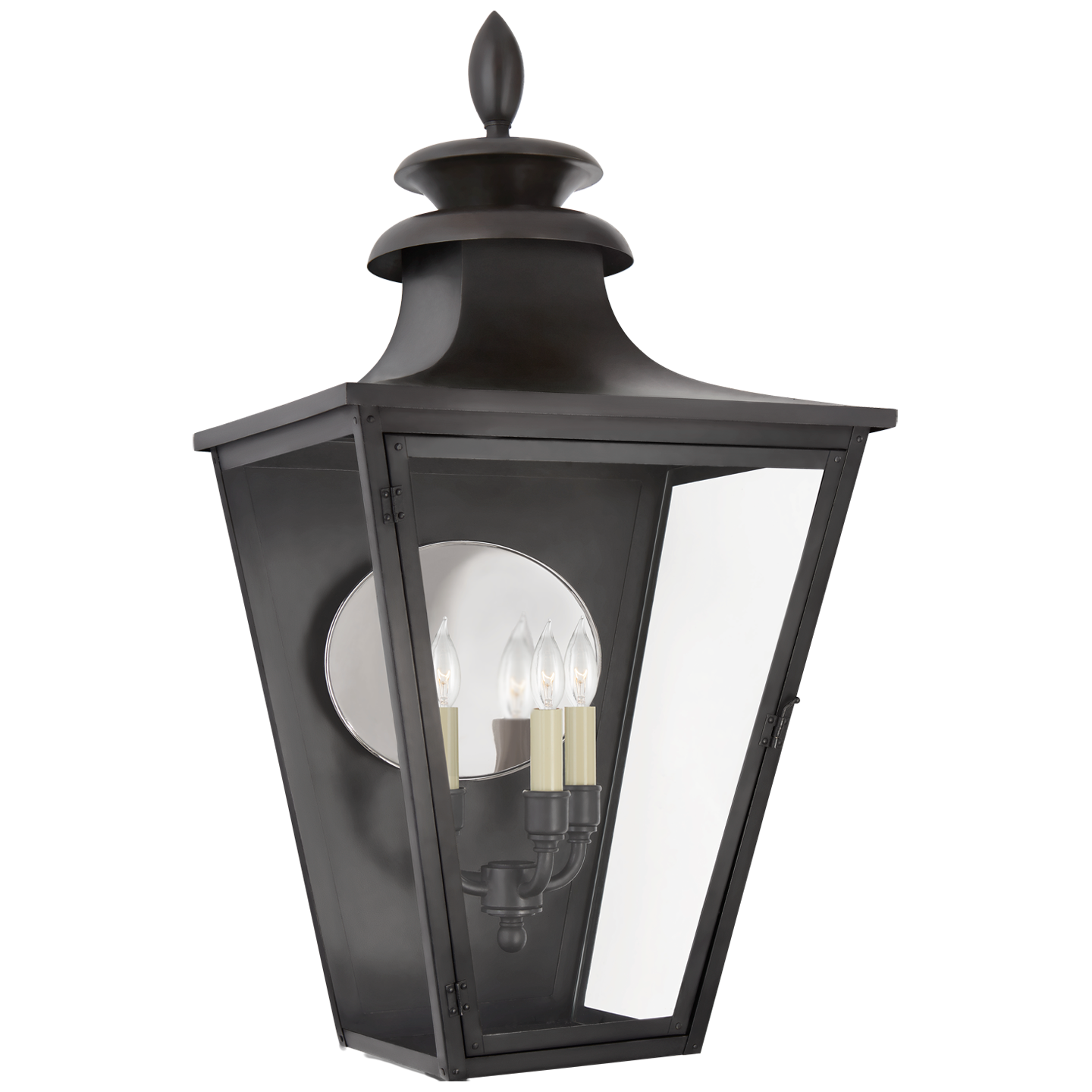 Abber Large 3/4 Wall Lantern in Blackened Copper with Clear Glass - Outdoor Porch Lighting for Patio, Garden & Entryway