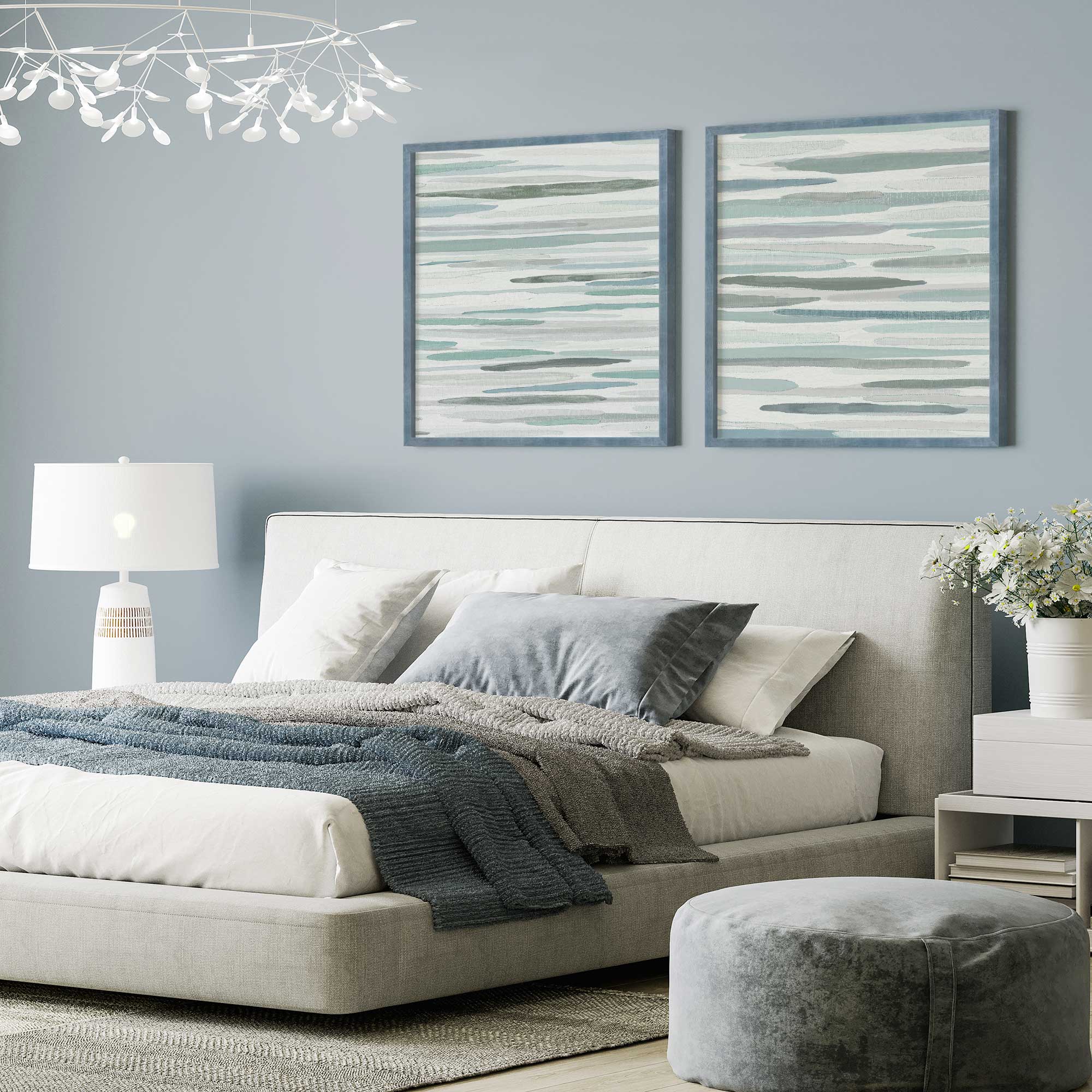 Cresting Calm Set of 2 Wall Art Prints on Archival Matte Paper - Coastal Beach Decor for Living Room, Bedroom & Office