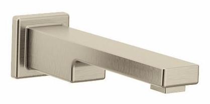Moen TFS3898BN 90 Degree 10-Inch Tub Spout in Brushed Nickel Finish - Perfect for Bathroom Faucet Replacement and Shower Installation