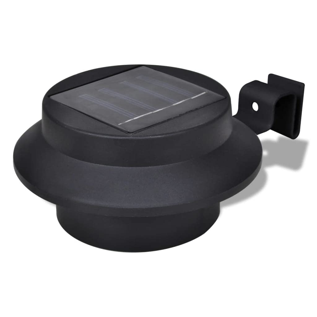 SKM Outdoor Solar Lights Set of 6 - Waterproof Black Fence & Gutter Lights for Garden, Pathway, Yard, Patio Decoration - Solar Powered LED Landscape Lighting