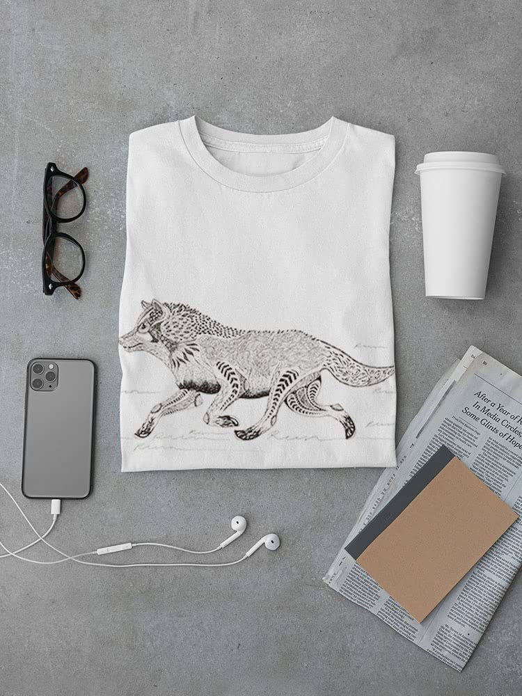 Running Wolf Hand Drawn Graphic T-Shirt for Men - Premium Cotton Tee for Casual Wear, Street Style & Outdoor Adventures