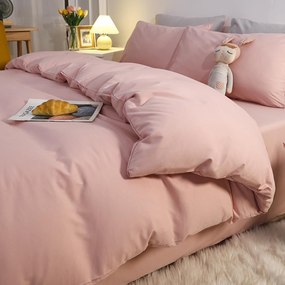 CLOTHKNOW Pink Twin Comforter Set 3Pcs - Soft Dusty Rose & Mauve Blush Bedding for Girls, Teens & Women - Ultra Cozy Microfiber Comforter Set for Bedroom Decor, Dorm Room Essentials & Gift Ideas