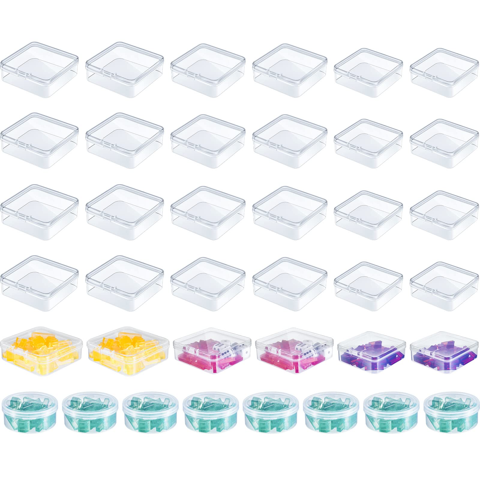 32 Pcs Clear Plastic Storage Containers for Board Game Tokens & Dice - Mixed Sizes Organizer Boxes with Lids for Game Components, Card Accessories - Perfect for Game Nights, Travel & Home Organization