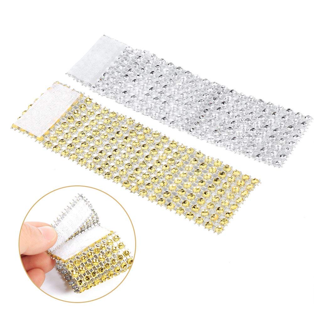 100Pcs Silver Plastic Chair Sash Rings with Diamond Mesh Design - Easy Closure Napkin Rings Holder for Wedding, Party, Birthday & Anniversary Decorations - Perfect for Table Setting, Gift Wrapping and Event Styling