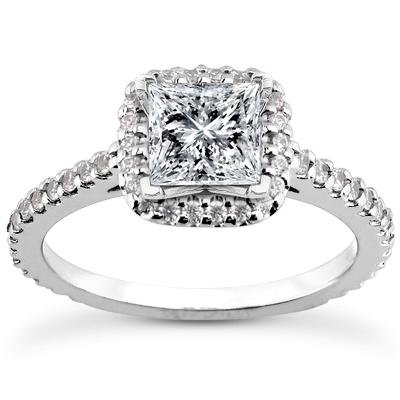 1.45 Carat TW Princess Cut Diamond Engagement Ring & Matching Wedding Band Set in Platinum - Perfect for Proposals, Anniversaries, and Bridal Jewelry