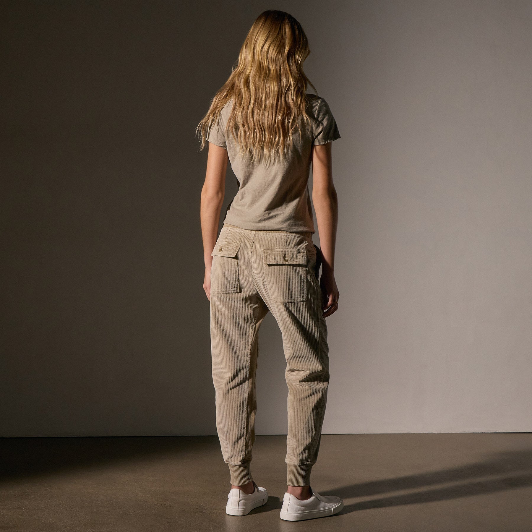 Stylish Corduroy Mixed Media Pants with Overcast Pigment - Perfect for Casual Wear & Fall Fashion Outfits