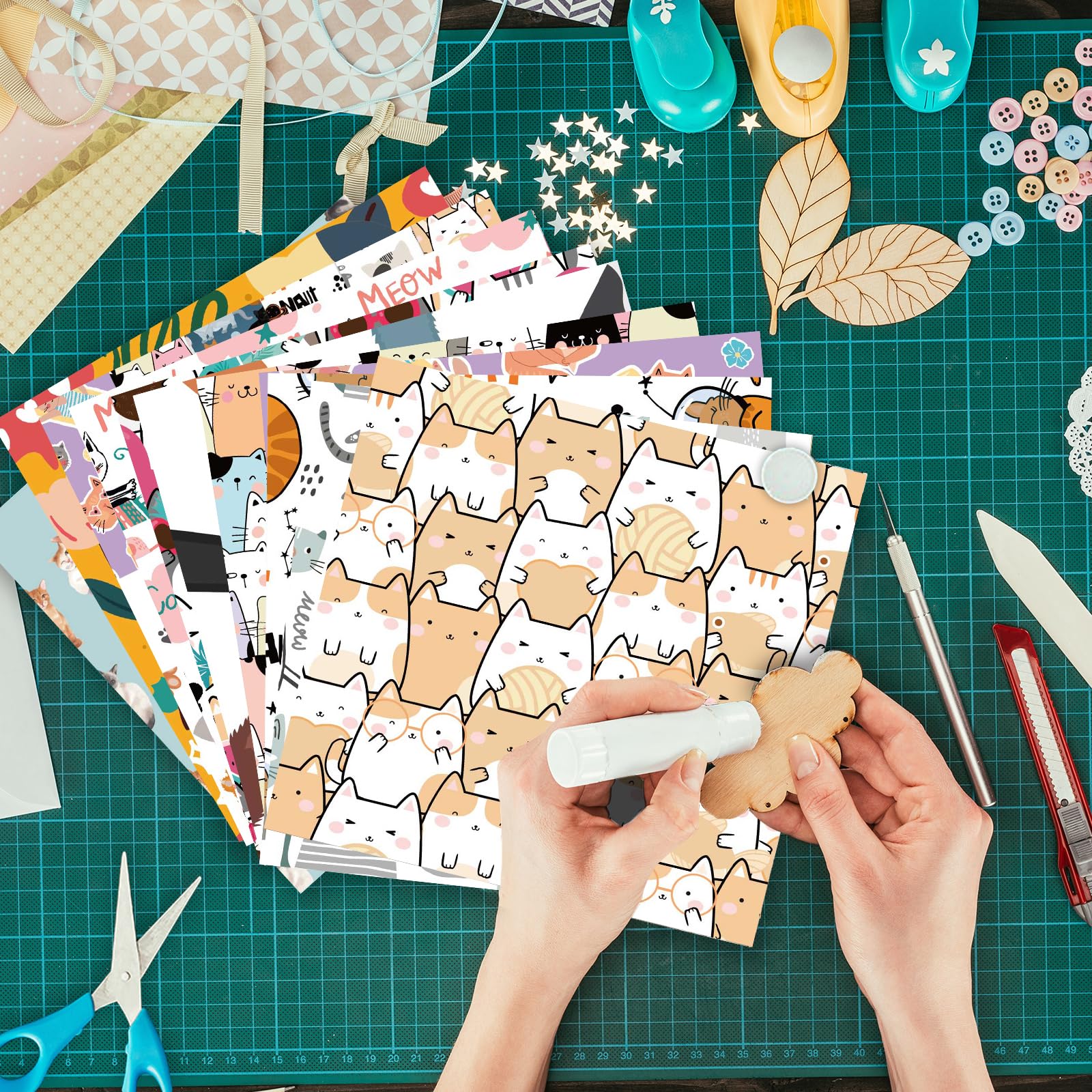 24 Sheets 12 Designs Scrapbook Paper Pad, 6
