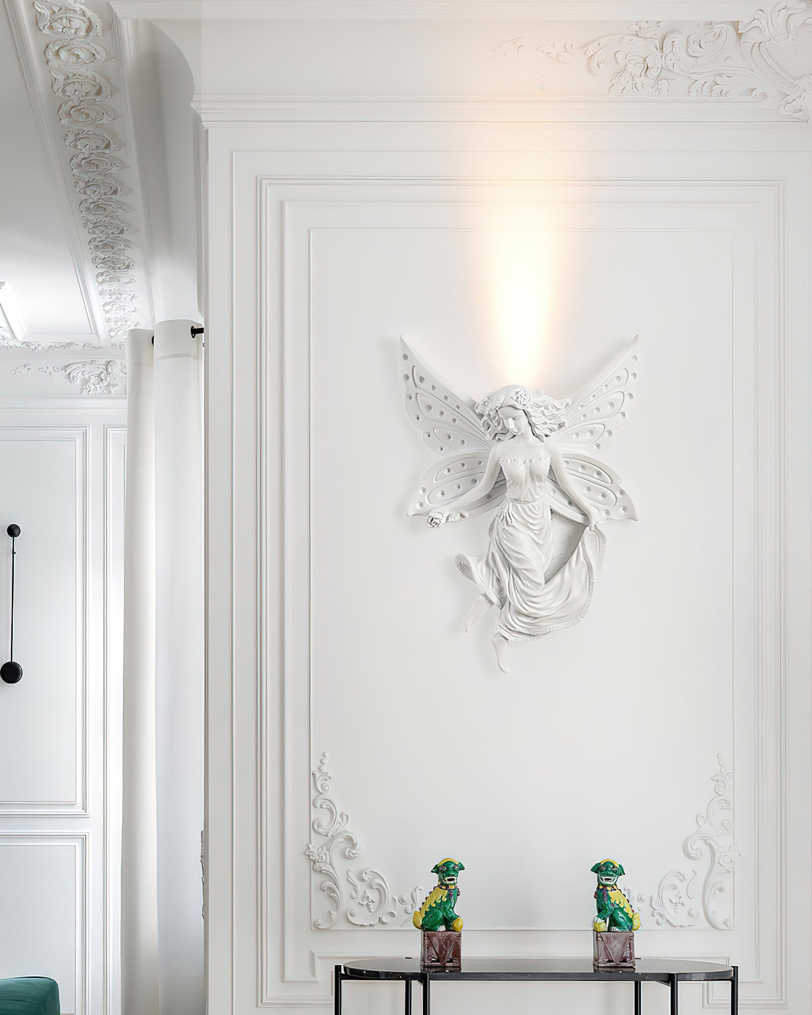 Angel Resin Wall Lamp - Elegant Decorative Lighting for Bedroom, Living Room & Hallway - Perfect for Home Decor & Ambient Lighting