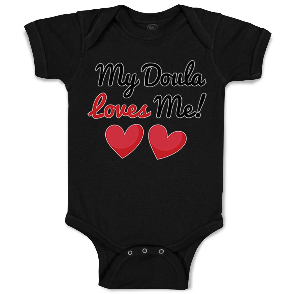 Custom Baby Bodysuit - My Doula Loves Me Funny Cotton Onesie for Boys & Girls | Soft Newborn Outfit for Photos, Gifts & Everyday Wear