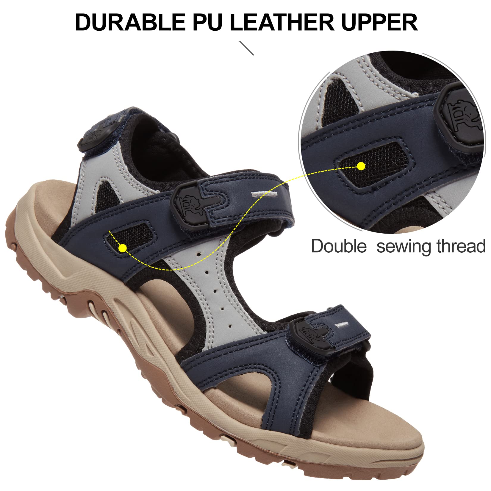 CAMEL CROWN Women's Hiking Sandals - Waterproof Sport Sandals with Arch Support for Walking, Beach & Outdoor Activities | Comfortable Travel & Adventure Footwear