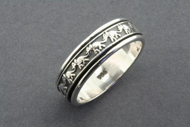Elephant Spinner Ring - Sterling Silver Adjustable Band for Stress Relief & Meditation | Perfect Gift for Yoga & Mindfulness Enthusiasts