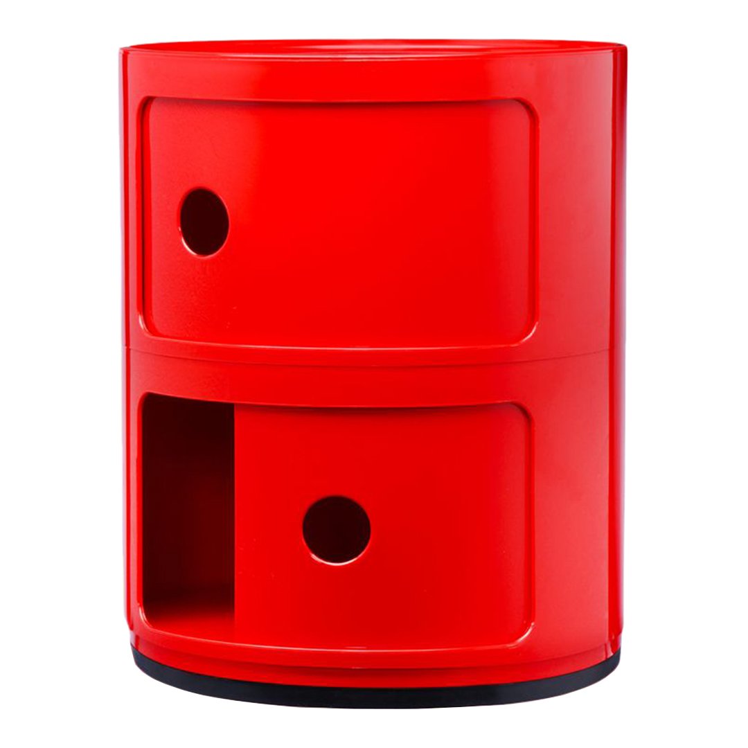 Componibili Round 2-Door Storage Tower - Modern Modular Cabinet for Bedroom, Living Room & Office Organization