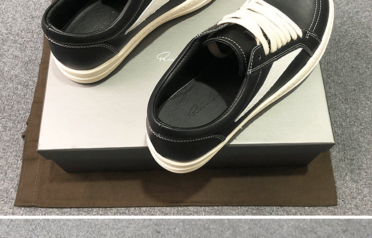 Rick Owens RO 22SS Correct Edition Dark Suede Leather Low Top Sneakers - Men's Luxury Streetwear Shoes for Casual Wear & Fashion Outfits