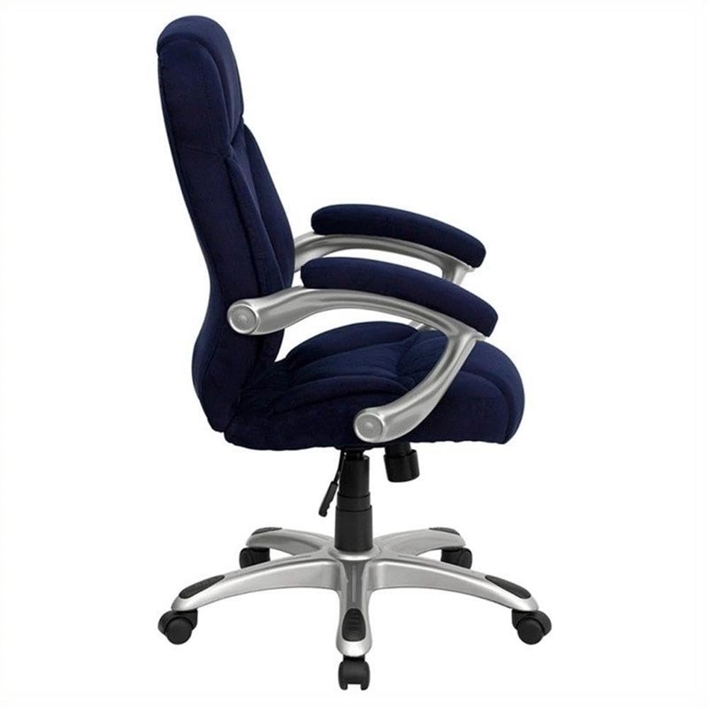 UrbanPro Contemporary Microfiber Upholstered High Back Office Chair - Ergonomic Desk Chair with Lumbar Support, Navy Blue - Perfect for Home Office, Gaming & Workspace Comfort
