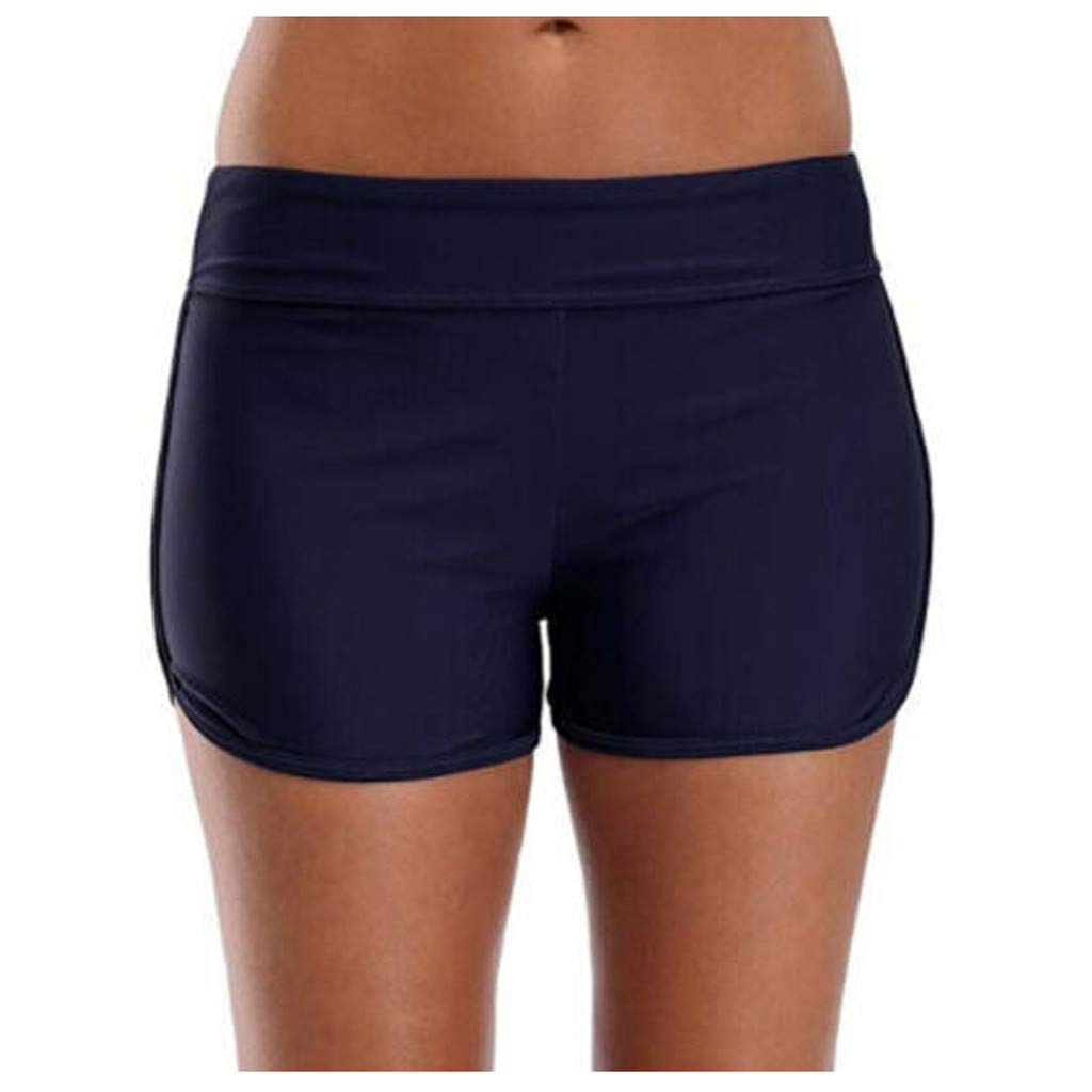 UANGKOU Women's Black & Blue Bikini Bottom Tankini Shorts - High Waisted Swimwear for Beach, Pool & Summer Vacations | Comfortable & Stylish Swim Shorts for Surfing, Yoga & Water Sports