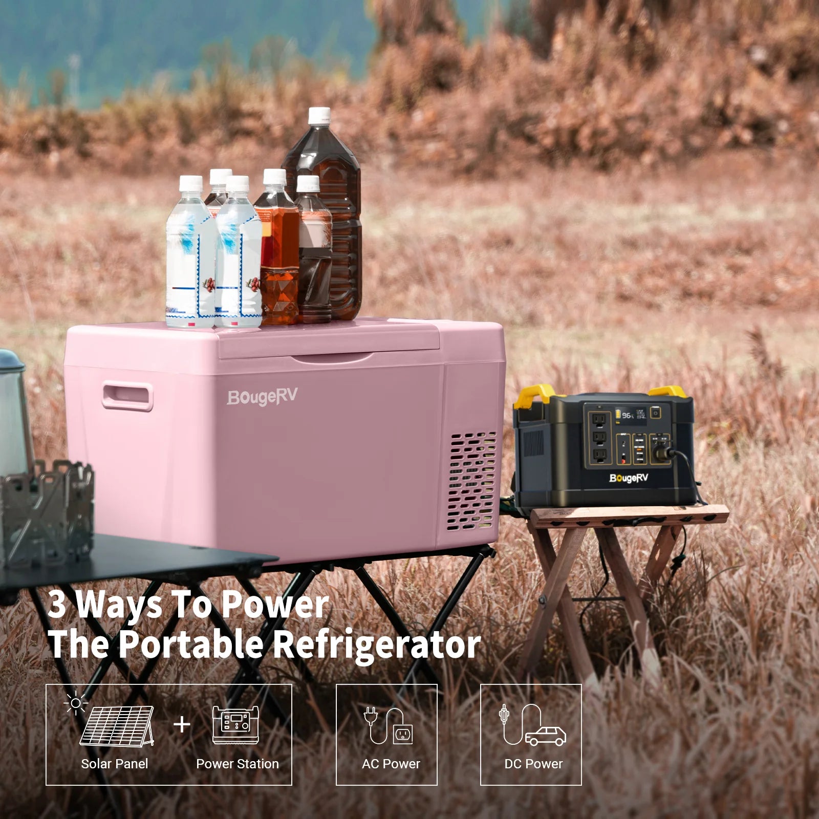Bouge RV 12V 23 Quart Portable Car Refrigerator - Compact Freezer for Camping, Road Trips & Outdoor Adventures - Keep Food & Drinks Cold On-The-Go