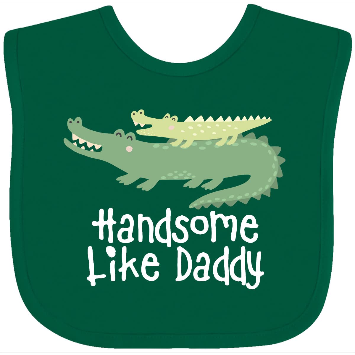 Inktastic Alligator Handsome Like Daddy Baby Boy Bib - Soft Cotton Drool Bib for Infants & Toddlers - Perfect for Mealtime, Playtime & Photo Shoots