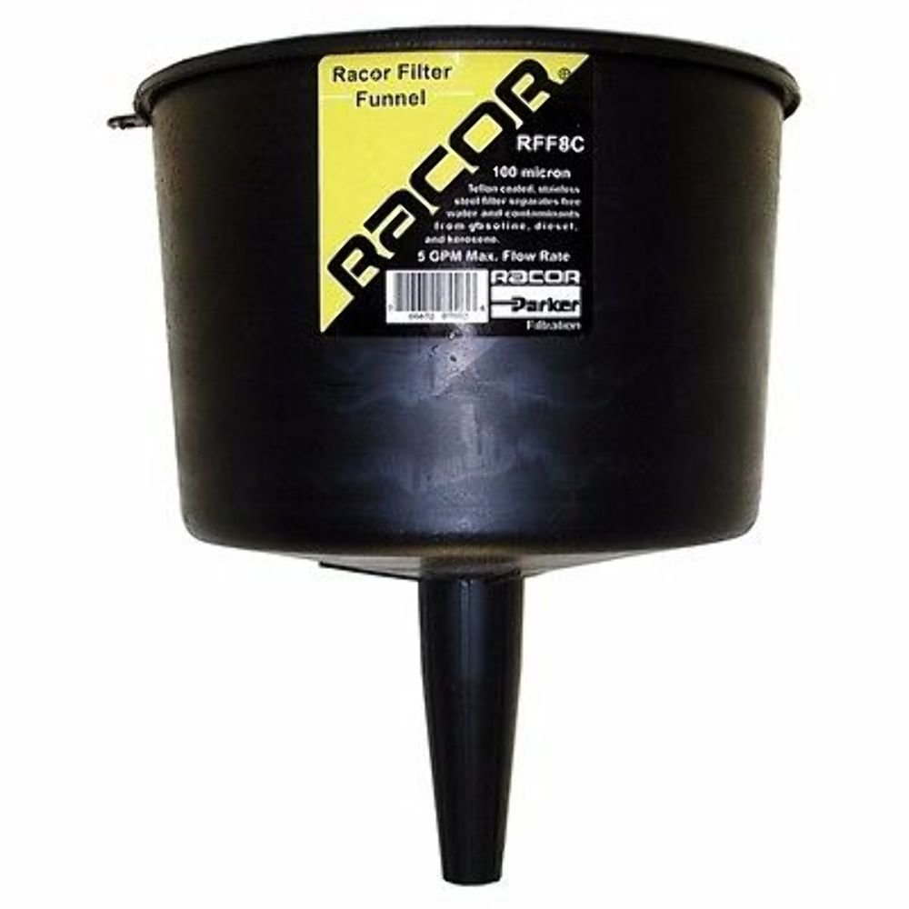 Racor RFF8C High Flow 5GPM Fuel Filter Funnel - Premium Diesel & Gasoline Filtration for Boats, Tractors, and Heavy Equipment - Made in USA