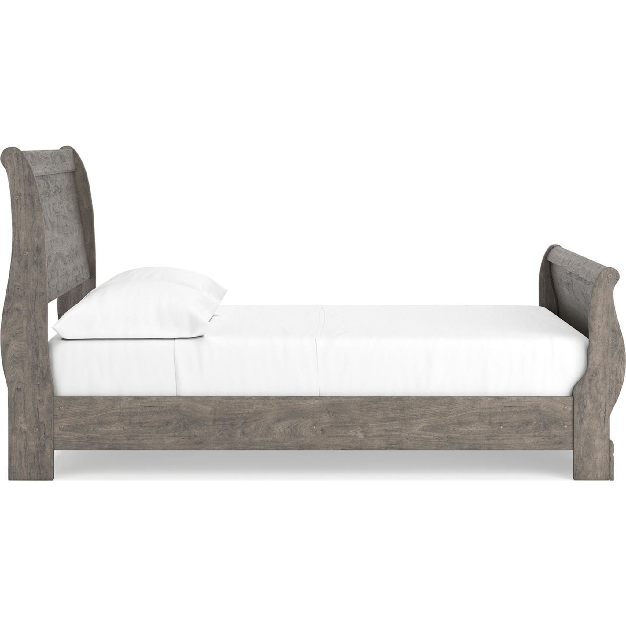 Bayzor 5-Piece Full Sleigh Bedroom Set in Gray - Modern Bed Frame, Nightstand & Dresser for Cozy Master Bedroom Decor