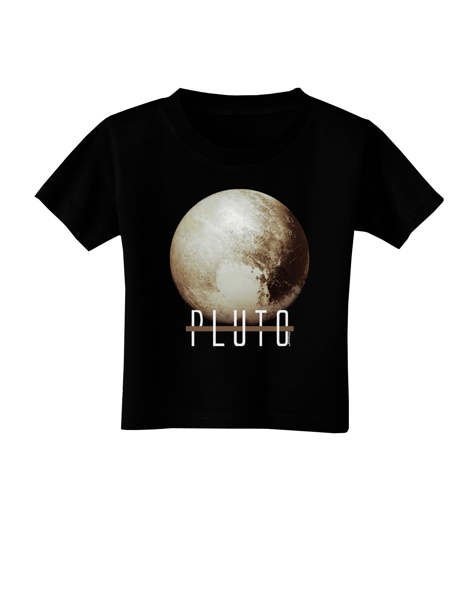 TooLoud Planet Pluto Text Dark Toddler T-Shirt - Soft Cotton Kids Tee for Boys & Girls - Perfect for Playdates, School & Everyday Wear