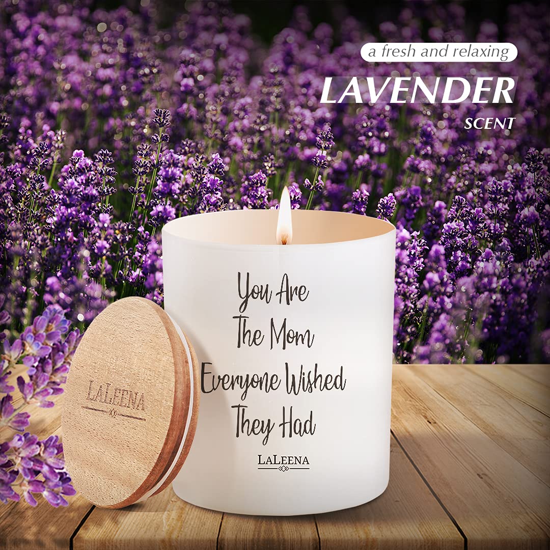 Luxury Scented Candle Gift Set for Mom - 14oz Large Lavender & White Soy Wax Candles - Birthday, Mother's Day, Anniversary Home Decor & Aromatherapy - Perfect for Relaxation, Spa Nights & Cozy Evenings
