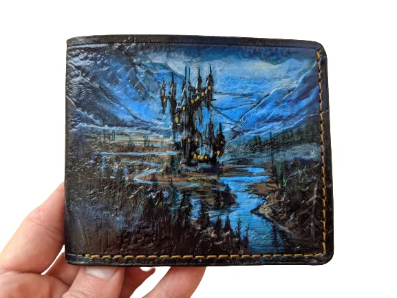 Castlevania Anime Wallet - 3D Genuine Leather Men's Biker Wallet with Handmade Carved & Airbrush Art | Custom Personalized Gift for Anime Fans & Gothic Lovers | Perfect for Cosplay, Conventions & Daily Use