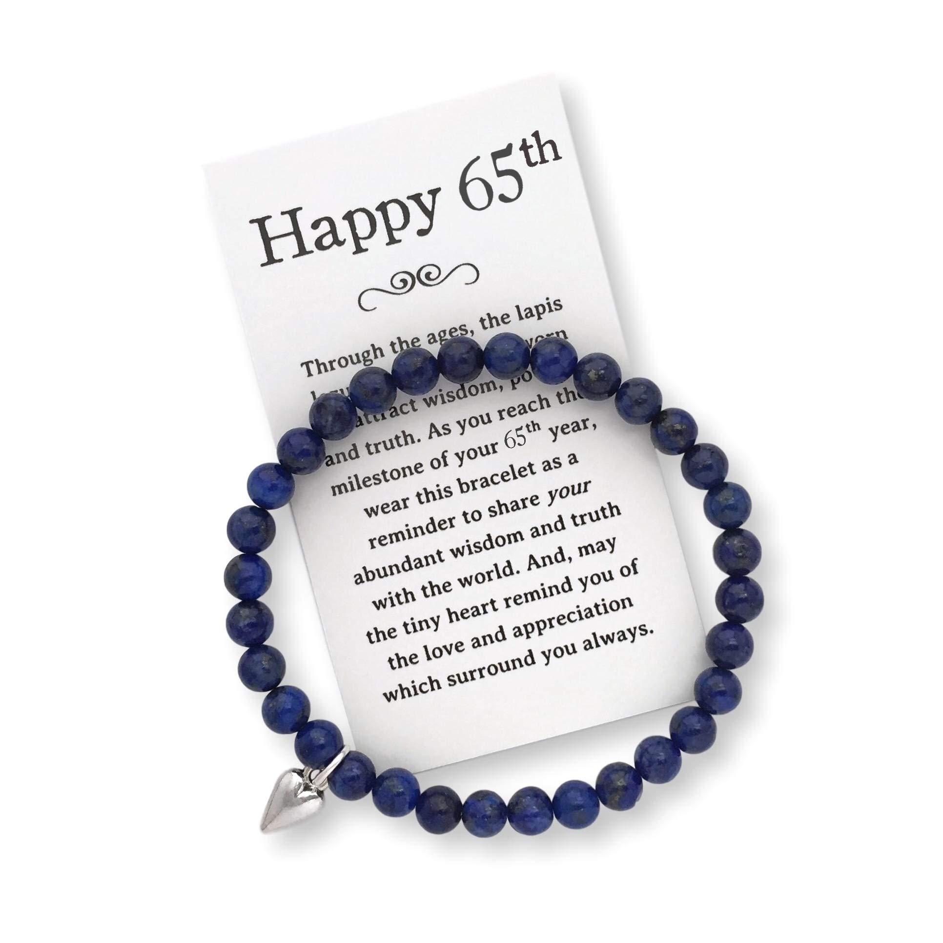 65th Birthday Gift for Women - Elegant Bead Bracelet with Inspirational Message Card & Gift Box | Perfect for Milestone Celebrations, Retirement, and Special Occasions