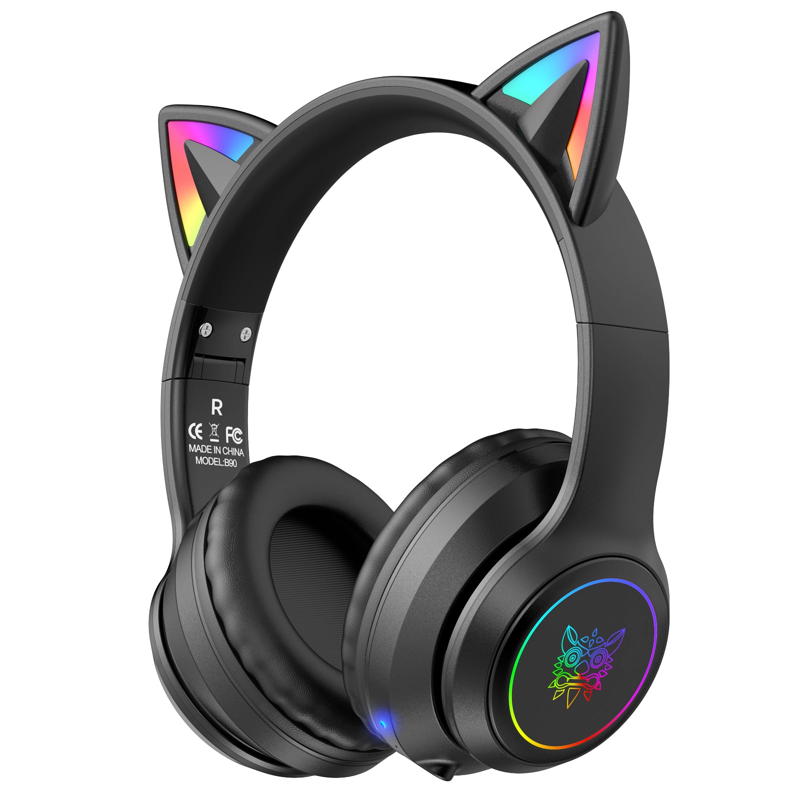 Onikuma B90 RGB Cat Ear Bluetooth 5.0 Wireless Gaming Headset with Microphone - Noise Cancelling Over-Ear Headphones for PC, PS4, PS5, Switch - Perfect for Streaming, Gaming & Music (Pink)