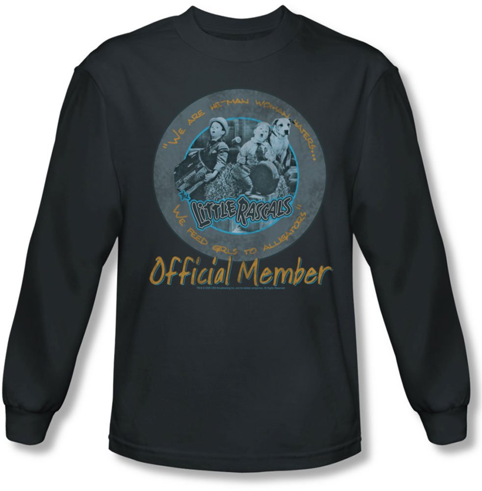 Little Rascals Men's He-Man Woman Haters Club Long Sleeve T-Shirt - Charcoal, XX-Large - Vintage Cartoon Tee for Casual Wear & Fan Collectibles