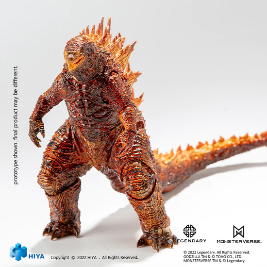 HIYA 7-inch 18cm Godzilla Action Figure - King of the Monsters Burning Godzilla Collectible Toy for Display & Play | Perfect for Movie Fans & Collectors