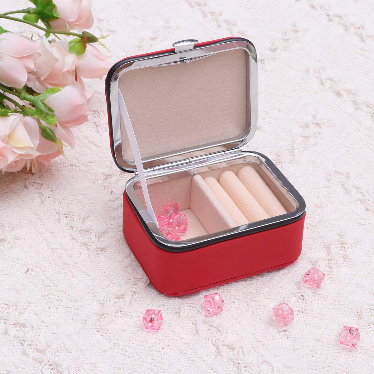 KESYOO Travel Jewelry Organizer Box - Portable Bracelet & Ring Holder Pouch for Women | Jewelry Display Tray & Storage Bag for Travel, Home, and Office Use