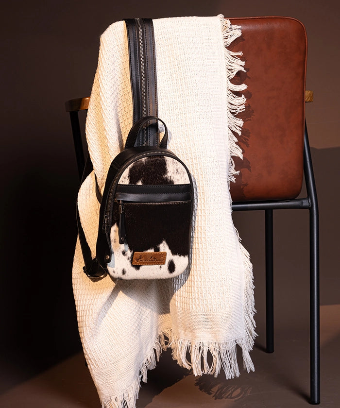 Montana West Genuine Leather Hair On Sling Bag for Women - Stylish Crossbody Purse with Fringe Detail - Perfect for Travel, Shopping & Everyday Use