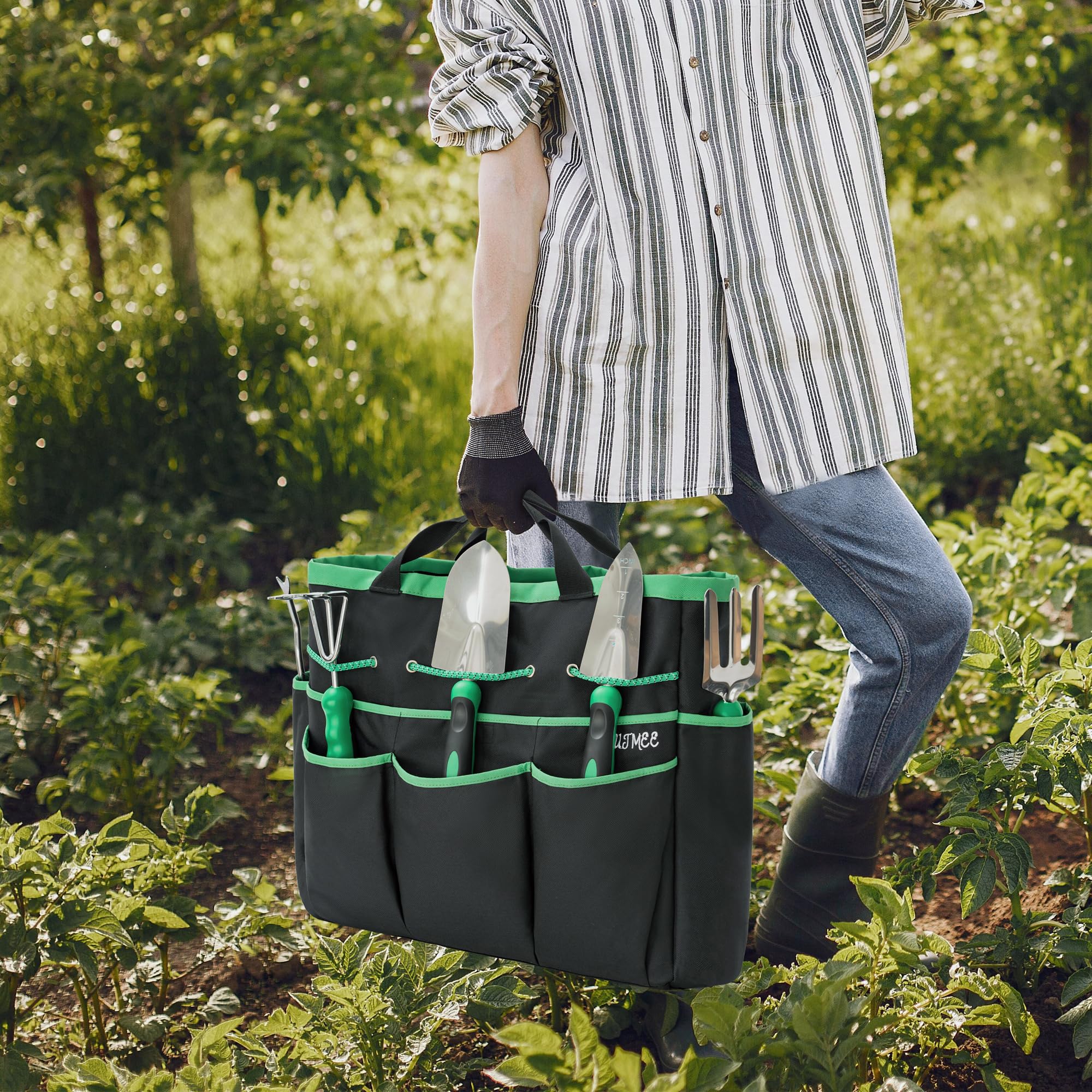 Premium Heavy Duty Stainless Steel Gardening Tool Set with Storage Bag & Gloves - 9-Piece Complete Kit for Planting, Weeding & Landscaping | Perfect for Home Gardeners, Backyard DIY & Outdoor Enthusiasts