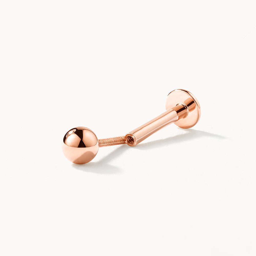 10k Rose Gold Ball Helix Single Stud Earring - Minimalist Cartilage Piercing Jewelry for Everyday Wear & Special Occasions