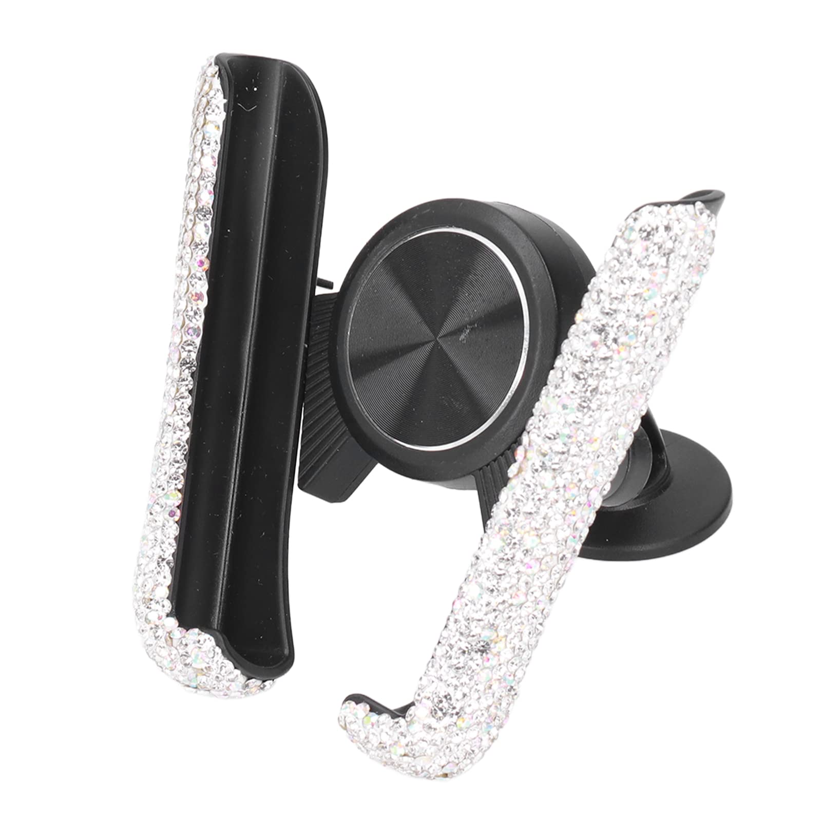 Sparkling Rhinestone Car Phone Holder - Anti-Scratch Adjustable Universal Phone Mount for Women & Girls | Perfect for Car Decoration & Safe Driving (White)