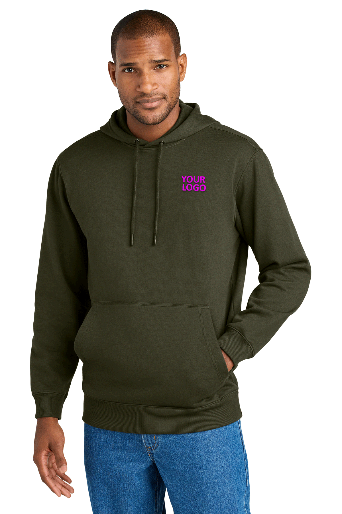CornerStone Tough Fleece Custom Pullover Hoodies for Men & Women - Soft & Warm Tundra Green Winter Hooded Sweatshirt - Perfect for Outdoor Activities, Camping & Casual Wear