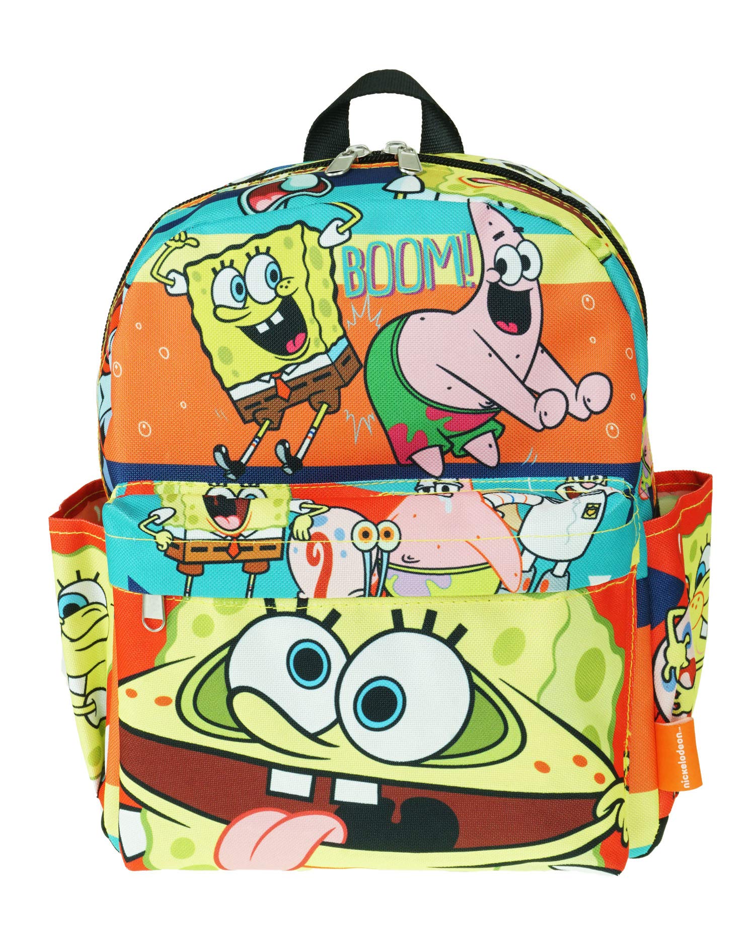 SpongeBob SquarePants 12-Inch Deluxe Backpack for Kids - Medium Size All Over Print School Bag (A21272) | Perfect for School, Travel & Daily Use