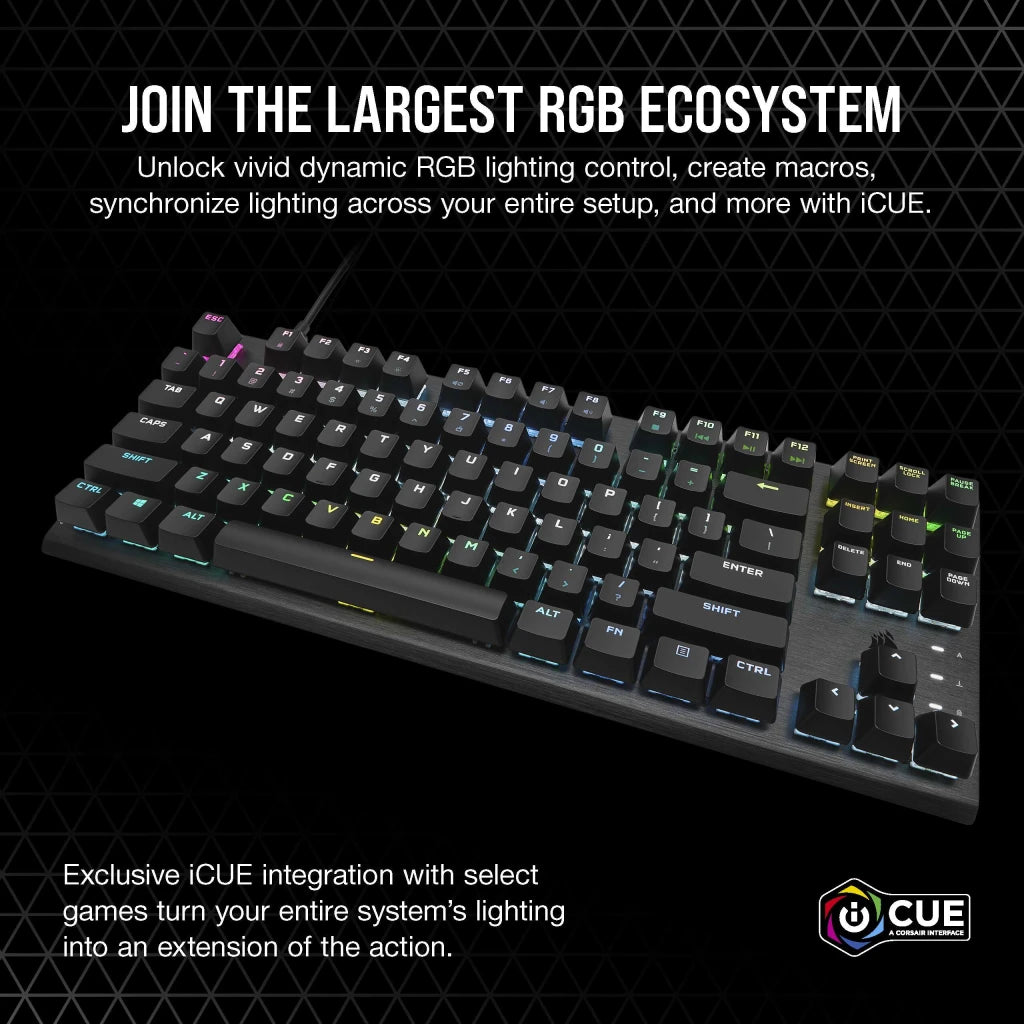 Corsair K60 PRO TKL Mechanical Gaming Keyboard - RGB Backlit, Cherry MX Red Switches, Compact Tenkeyless Design for PC Gaming & Esports | Perfect for FPS, MOBA & Typing Enthusiasts