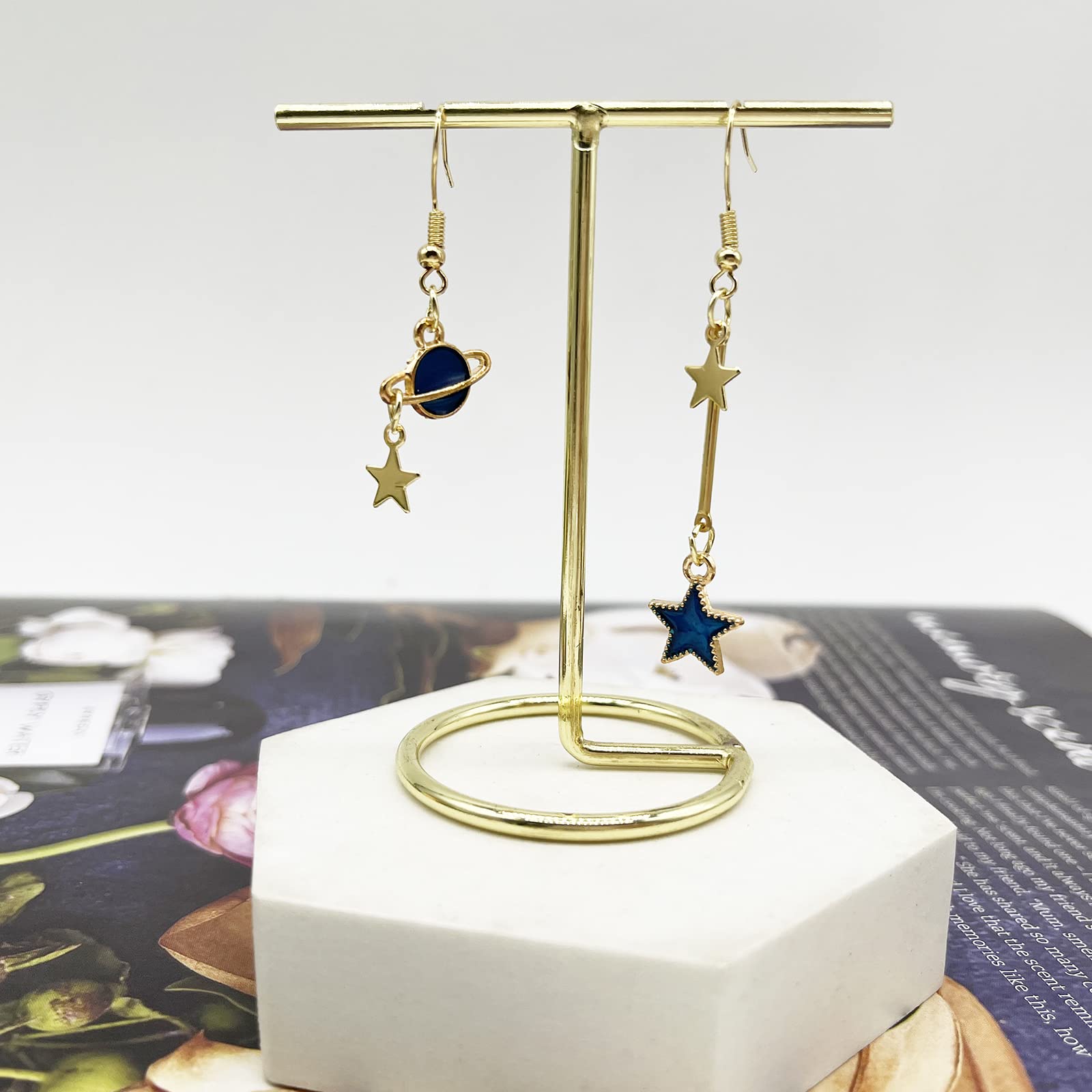 16 Pairs Moon and Star Earrings for Women - Dangle Earth Planet Asymmetrical Drop Earrings - Astronaut Space Stud Jewelry - Perfect for Cosplay, Astronomy Lovers & Unique Gift Giving