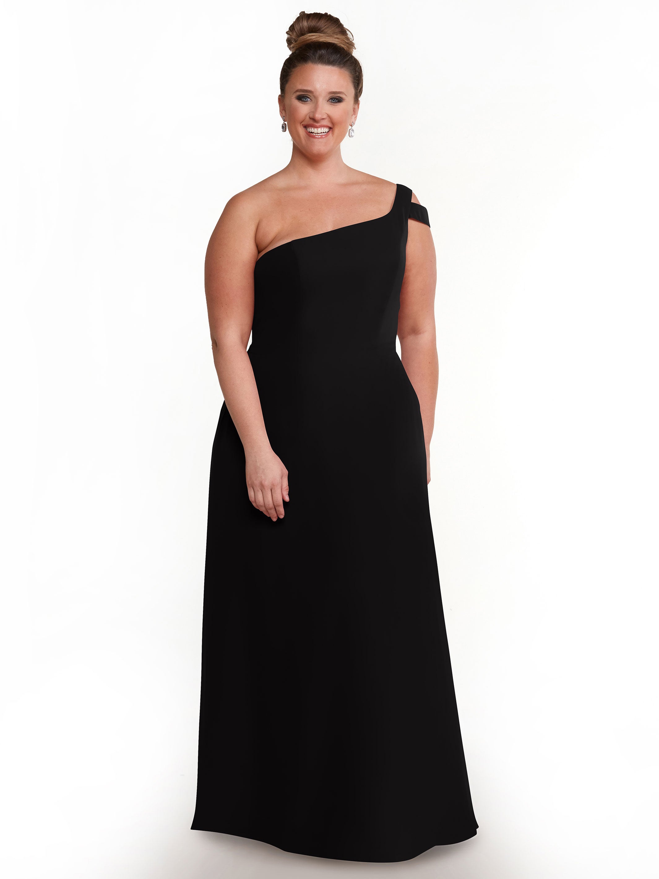 Elegant 80139 Chiffon A-Line One Shoulder Bridesmaid Dress with High Slit - Perfect for Weddings, Prom & Formal Events