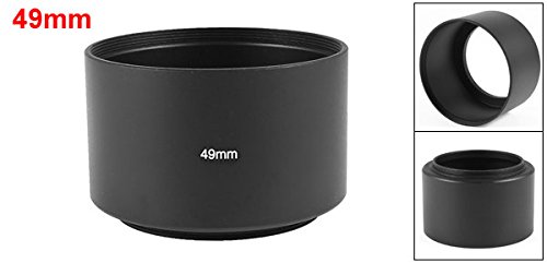 49mm Aluminum Screw-in Camera Lens Hood - Long Focus Sun Shade Protector for DSLR & Mirrorless Cameras | Universal Fit for Canon Nikon Sony | Matte Black Finish | Perfect for Outdoor Photography & Travel Shooting