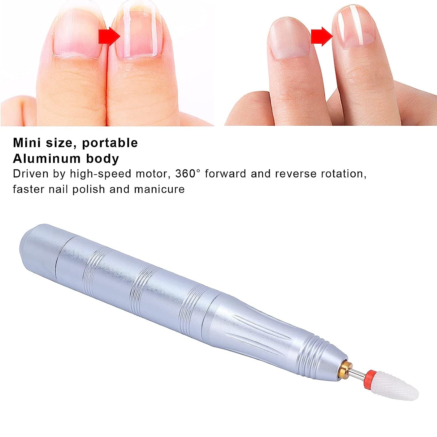 2 Pack Electric Nail Drill Kit with Replaceable Grinding Heads - Non-Slip Grip Professional Manicure Pedicure Machine for Salon, Home, Travel & Studio Use (Pink & Blue) - Perfect for DIY Nail Care, Gel Polish Removal & Nail Art Design