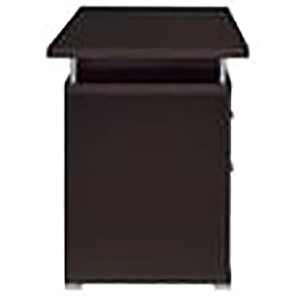 Modern 2-Drawer Wooden Computer Desk in Cappuccino Finish - Home Office & Study Workstation for Small Spaces