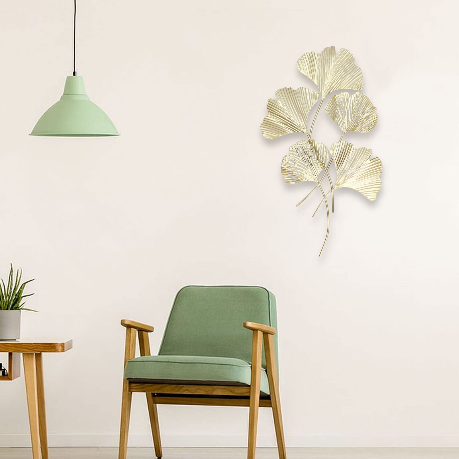 Golden Ginkgo Leaves Metal Wall Art - 23.6