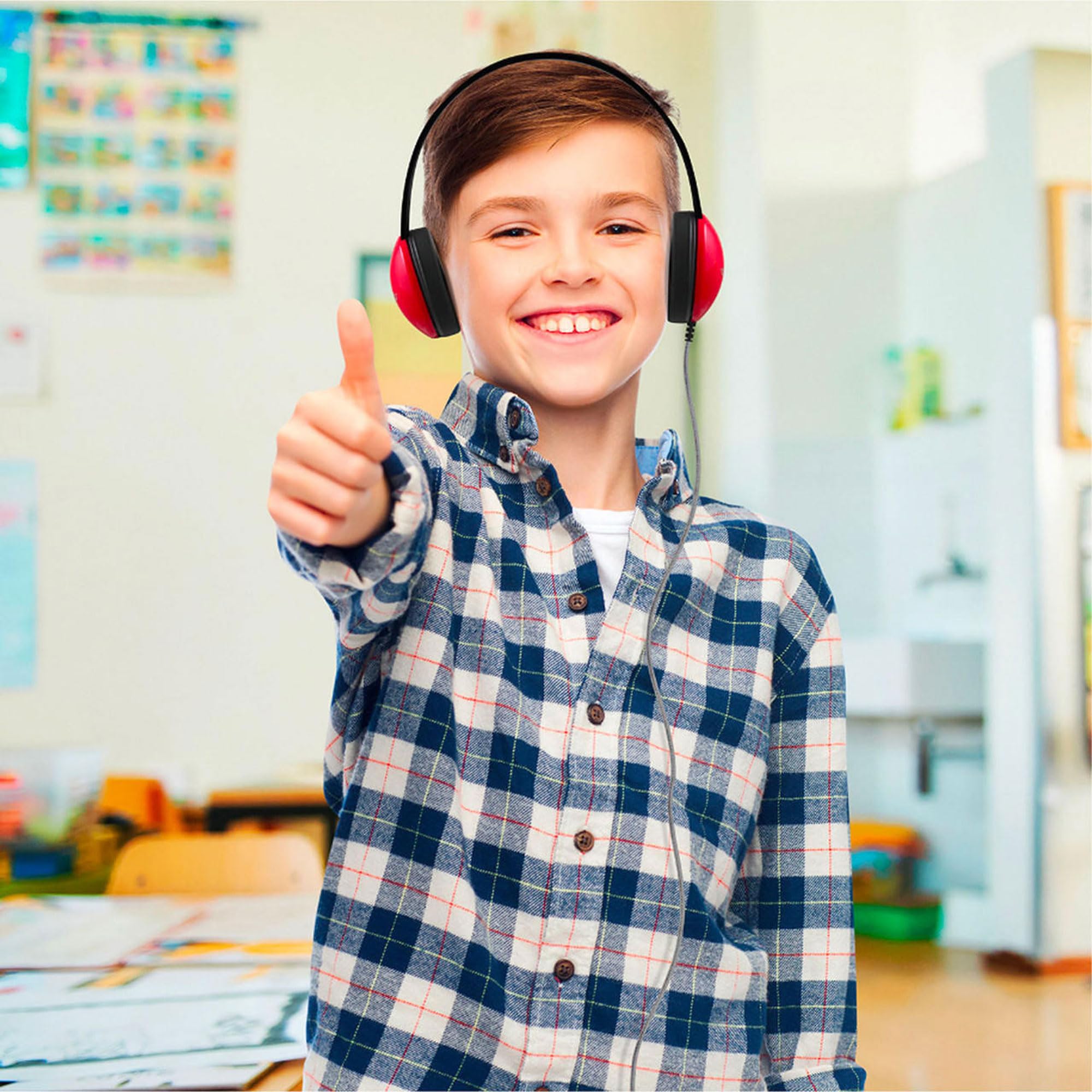 HamiltonBuhl Primo Stereo Headphones - 10 Pack Blue, Noise Cancelling Kids Headphones for School, Classroom, Travel & Online Learning