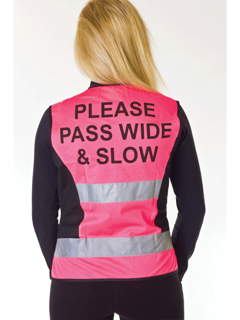 High Visibility Safety Vest - Please Pass Slow and Wide - Reflective Work Vest for Construction, Cycling & Roadside Emergencies