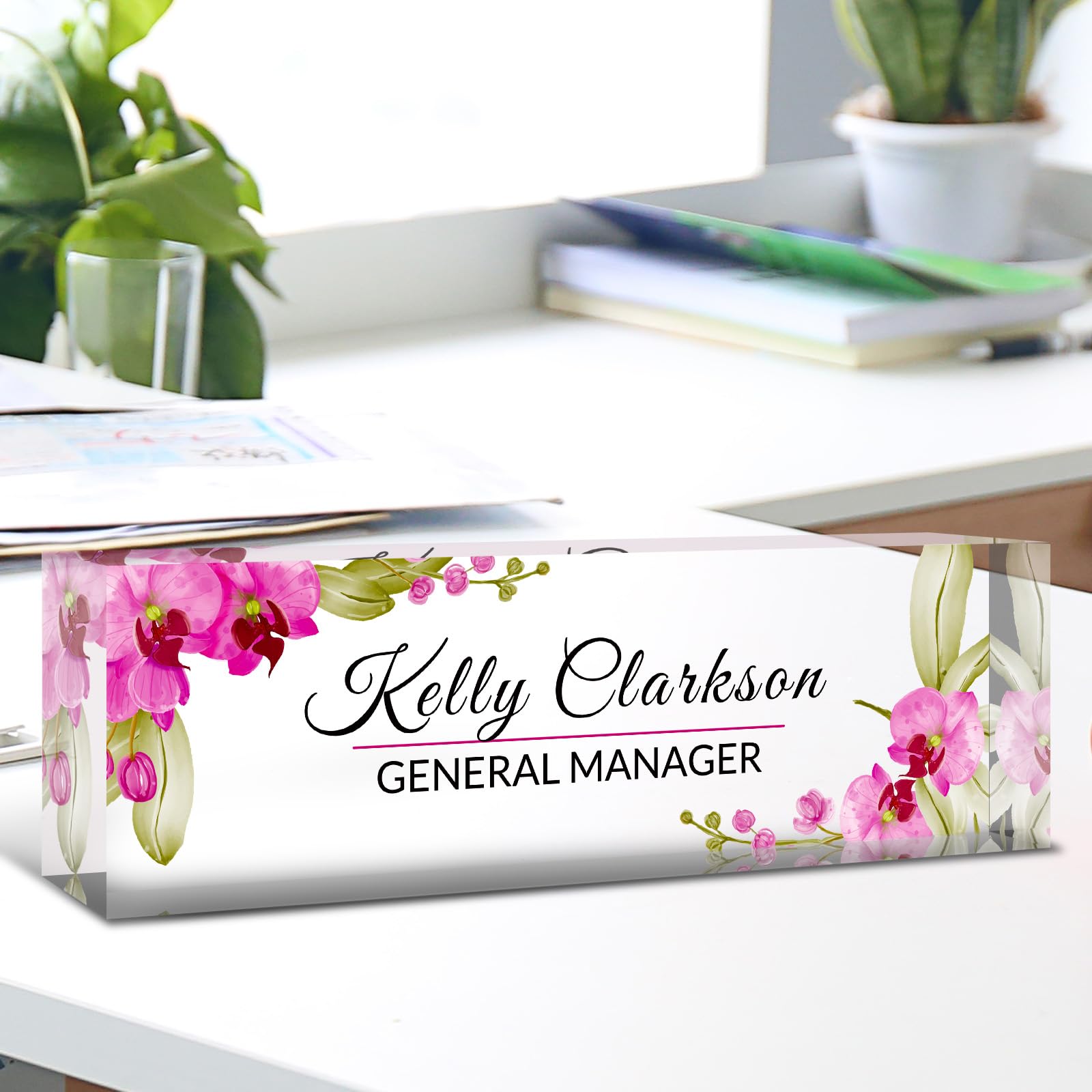Custom Personalized Desk Name Plate - Engraved Office Nameplate for Boss, Teacher, Nurse, Employee & Coworkers | Perfect Teacher Appreciation Gift & Professional Office Decor for Workplace, Reception & Home Office