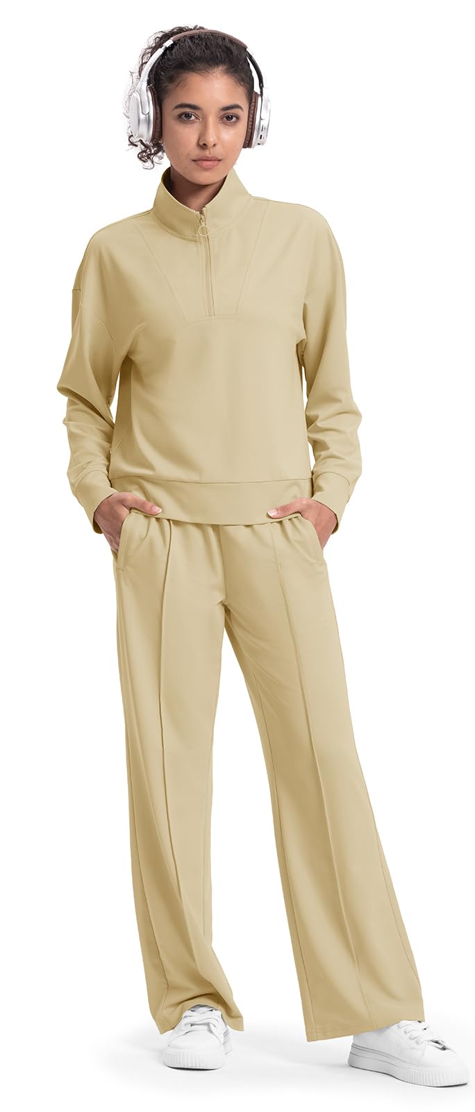 Rdruko Women's 2-Piece Sweatsuit Set - Soft Lounge Pants & Hoodie Outfit for Yoga, Travel & Casual Wear | Comfortable Athleisure Matching Tracksuit
