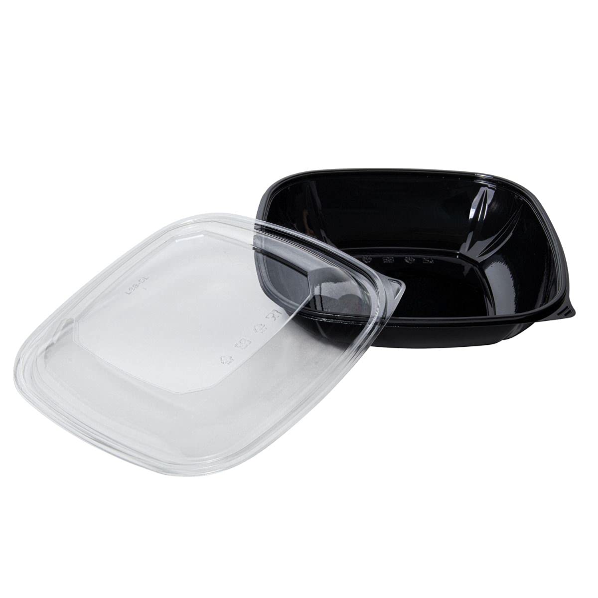 80 oz Black PET Square Bowls (50 Pack) - Durable & BPA-Free for Food Storage, Meal Prep, and Serving - Perfect for Restaurants, Catering, and Bulk Food Packaging